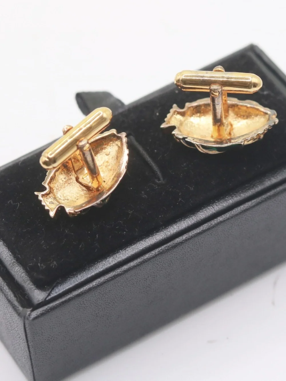 Vtg. Nancy & Rise of NY 24k 925 Enameled Fish Cufflinks Rare